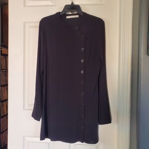 Stillwater Black Button-up Tunic Blouse Long Sleeve Career Academia Office XS